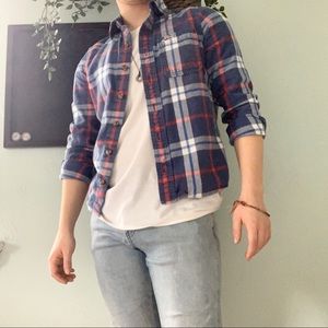 Red white and blue Hollister flannel